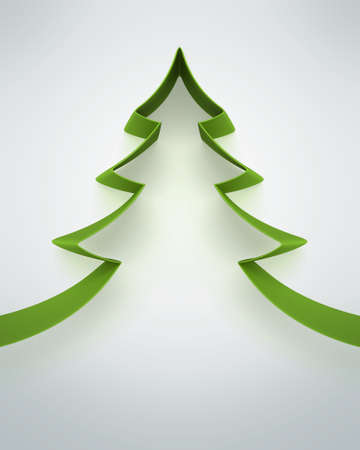 Christmas tree from ribbon backgroundの写真素材