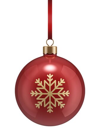 Christmas ball isolated on whiteの写真素材
