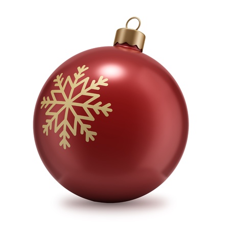 Christmas ball isolated on whiteの写真素材