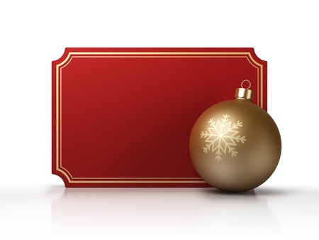 Christmas ball and card backgroundの写真素材
