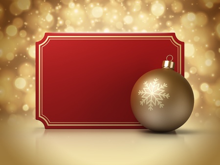 Christmas ball and card backgroundの写真素材