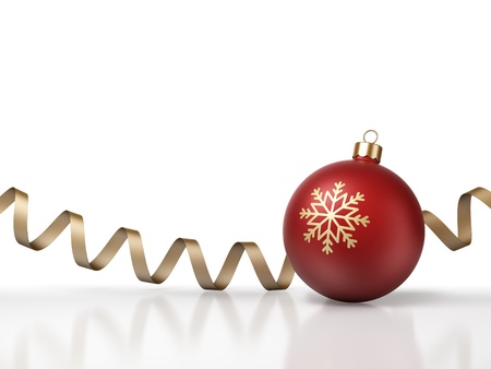 Christmas ball and ribbon backgroundの写真素材