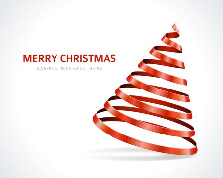 Christmas tree from ribbon vector backgroundのイラスト素材