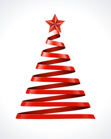 Christmas tree from ribbon vector design elementのイラスト素材