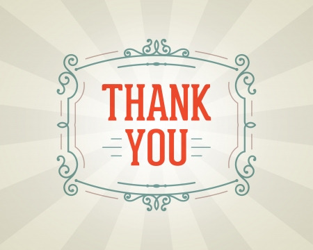 Thank you message and antique frame design elementのイラスト素材