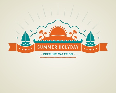 Retro summer design poster  Vector illustration のイラスト素材