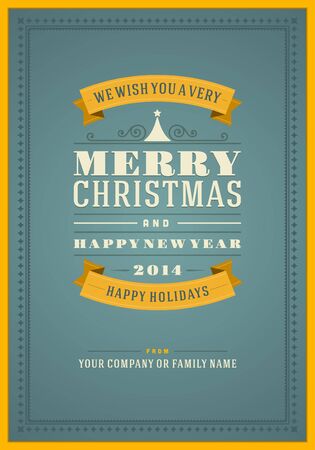 Merry Christmas postcard ornament decoration background  Vector illustration Happy new year message, Happy holidays wish  のイラスト素材