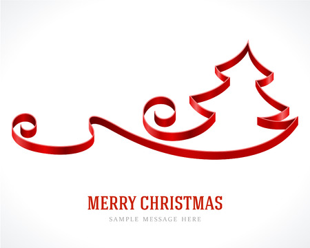 Christmas tree from red ribbon background Vector illustration Eps 10 Christmas tree from red ribbon background Vector illustration Eps 10