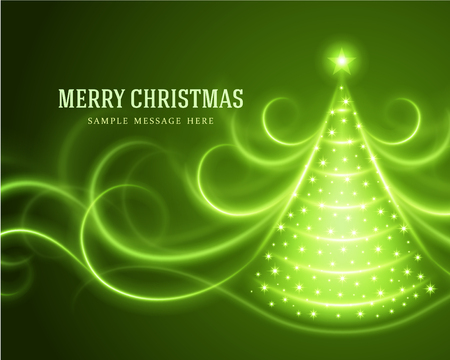 Christmas tree from light lines background  Vector illustration Eps 10  Greeting card or invitation  のイラスト素材