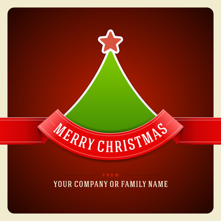Christmas green tree and ribbon background  Vector illustration Eps 10  のイラスト素材