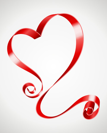 Heart shape from ribbon Valentine Day vector illustration のイラスト素材