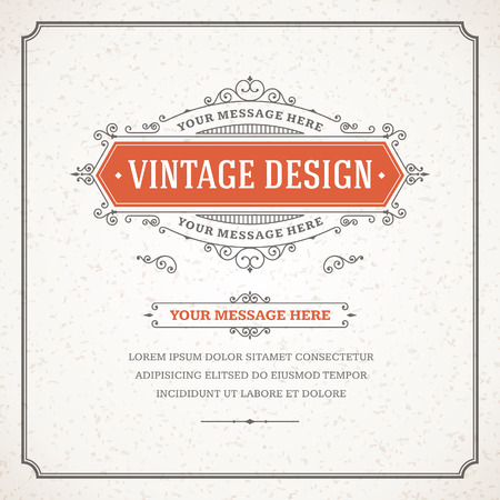 Vintage design template  Retro card and place for text  のイラスト素材