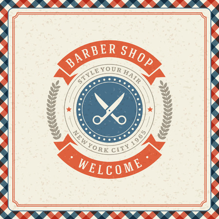 Barber shop vintage retro typographic design templateのイラスト素材