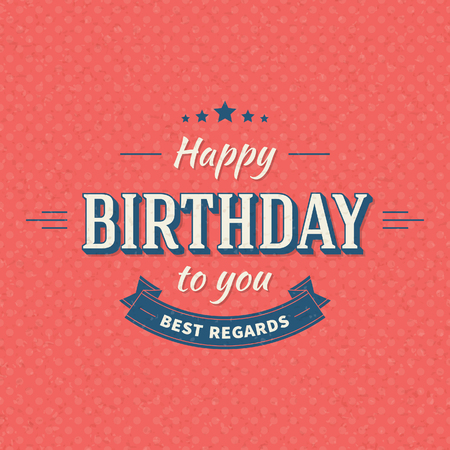 Vintage happy birthday card backgroundのイラスト素材