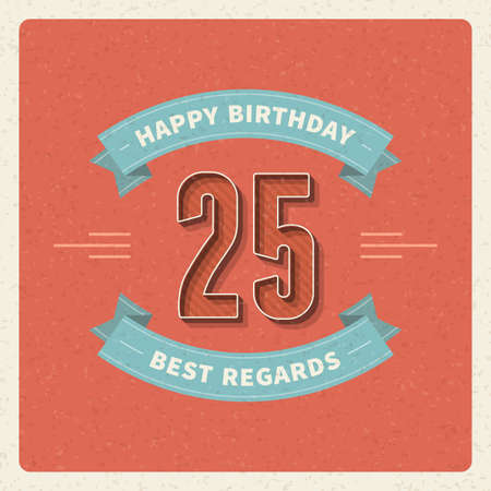 Vintage happy birthday card backgroundのイラスト素材