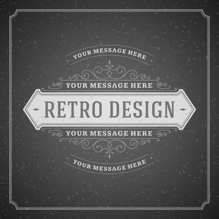 Retro typographic design elements  Template for design invitations, posters and other design  のイラスト素材