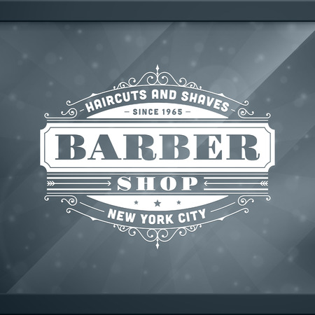 Barber shop vintage retro typographic design templateのイラスト素材