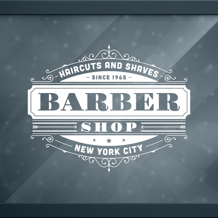 Barber shop vintage retro typographic design template