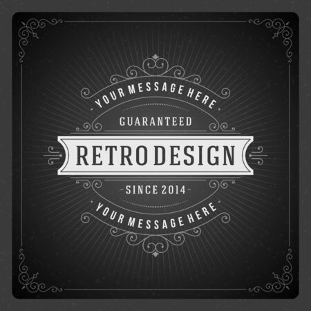 Retro typographic design elements  Template for design invitations, posters and other design  Flourish and calligraphic  のイラスト素材
