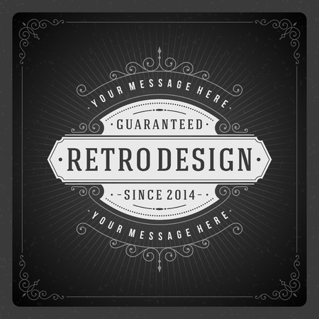 Retro typographic design elements  Template for design invitations, posters and other design  Flourish and calligraphic  のイラスト素材