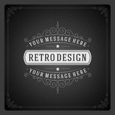 Retro typographic design elements  Template for design invitations, posters and other design  Flourish and calligraphic  のイラスト素材
