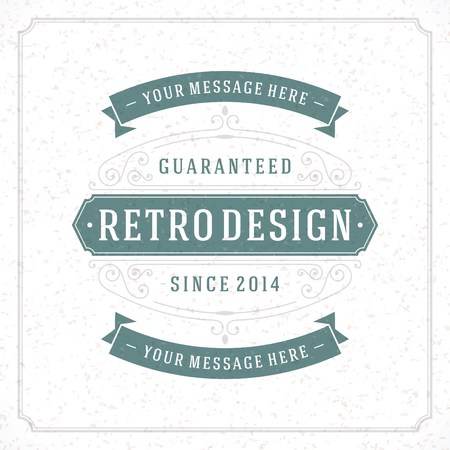 Retro typographic design elements  Template for design invitations, posters and other design  Flourish and calligraphic  のイラスト素材