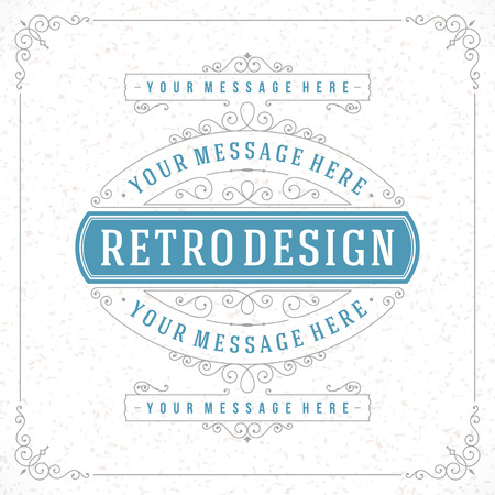 Retro typographic design elements  Template for design invitations, posters and other design  Flourish and calligraphic  のイラスト素材