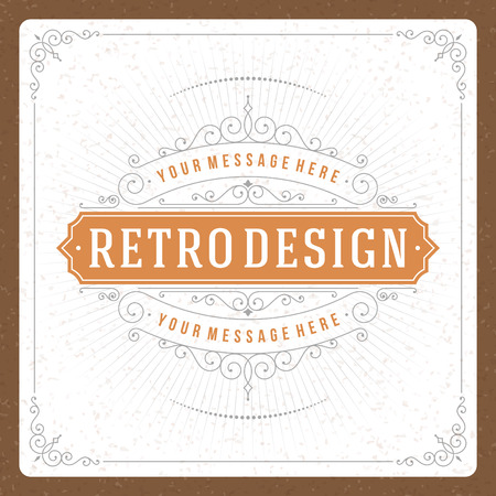 Retro typographic design elements  Template for design invitations, posters and other design  Flourish and calligraphic  のイラスト素材