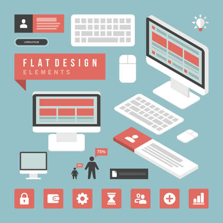 Flat design vector illustration infographic design elements concept and icons  Business and social media design  Web site and mobile phone templates のイラスト素材