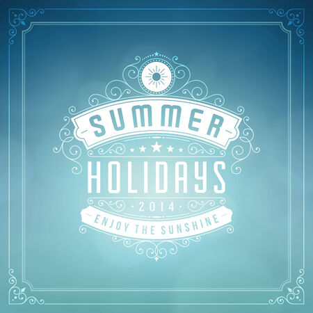 Summer vector typography poster design  Summer holidays message design vector background  のイラスト素材
