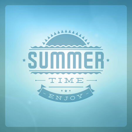 Summer vector typography poster design  Summer holidays message design vector background  のイラスト素材