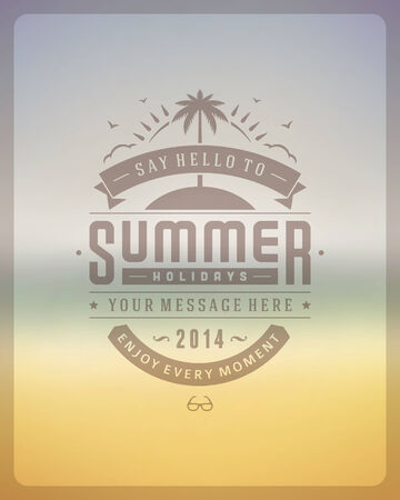 Summer vector typography poster design  Summer holidays message design vector background  のイラスト素材