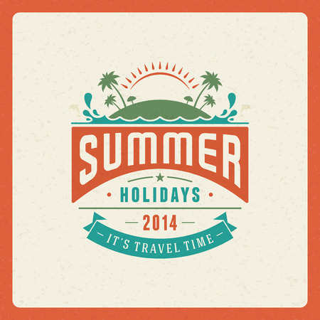 Summer vector typography poster design  Summer holidays message design vector background  のイラスト素材