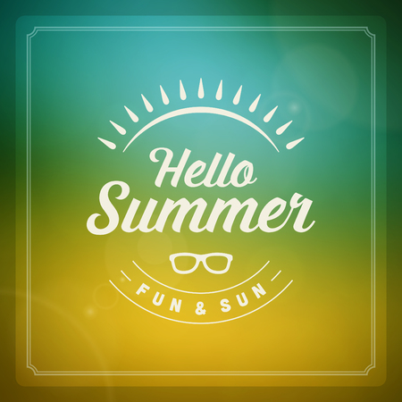Summer vector typography poster design  Summer holidays message design vector background  のイラスト素材