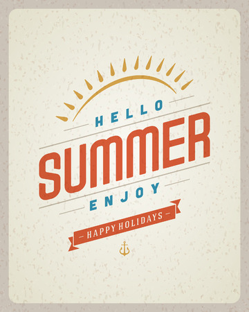 Summer vector typography poster design  Summer holidays message design vector background  のイラスト素材