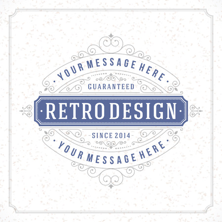 Retro typographic design elements  Template for design invitations, posters and other design  Flourish and calligraphic のイラスト素材