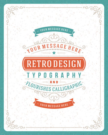 Retro typographic design elements  Template for design invitations, posters and other design  Flourish and calligraphic  のイラスト素材