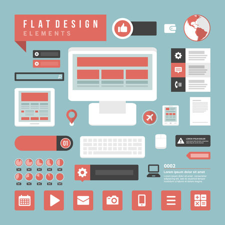 Flat design vector illustration infographic design elements concept and icons  Business and social media design  Web site and mobile phone templates  のイラスト素材