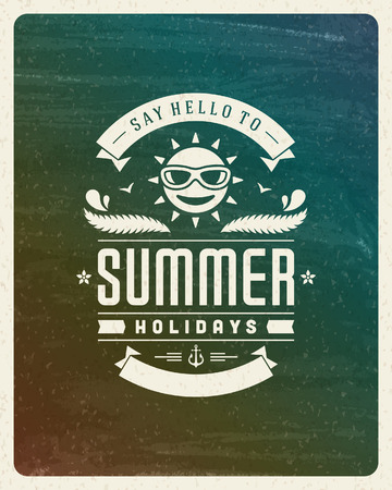 Summer vector typography  Summer holidays message for your design watercolor vector background  のイラスト素材