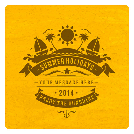 Summer vector typography  Summer holidays message for your design watercolor vector background  のイラスト素材