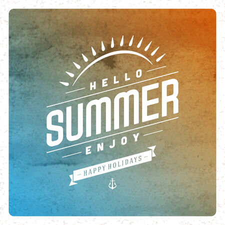 Summer vector typography  Summer holidays message for your design watercolor vector background  のイラスト素材