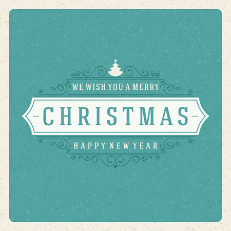 Christmas retro typographic and ornament decorationのイラスト素材