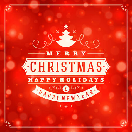 Christmas retro typography and light backgroundのイラスト素材