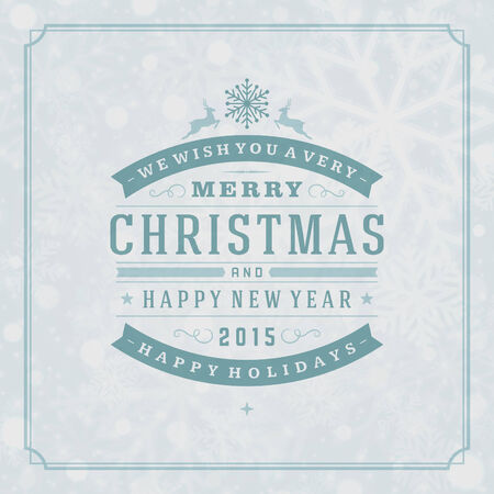 Christmas retro typography and light with snowflakesのイラスト素材