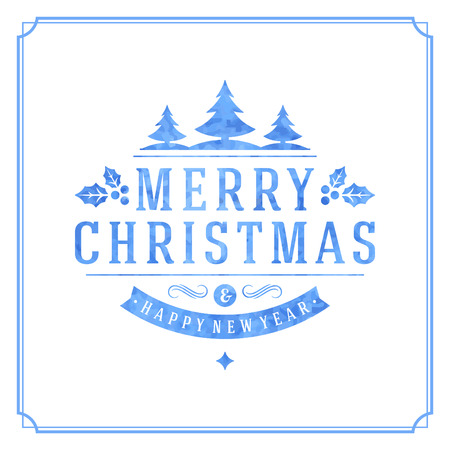 Christmas retro typography and ornament decorationのイラスト素材