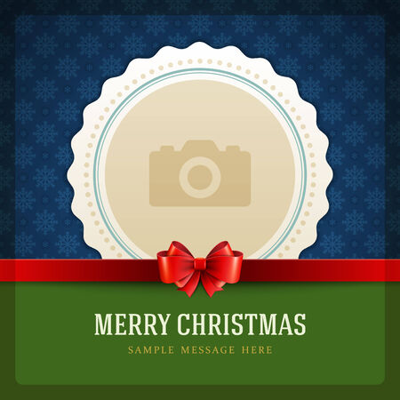 Christmas retro greeting card and place for photoのイラスト素材