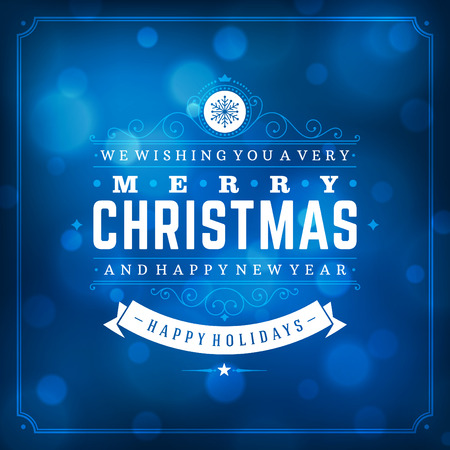 Christmas retro typography and light backgroundのイラスト素材