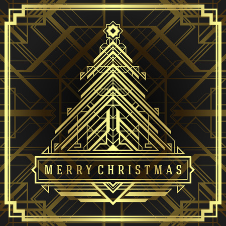 Christmas tree art deco styleのイラスト素材