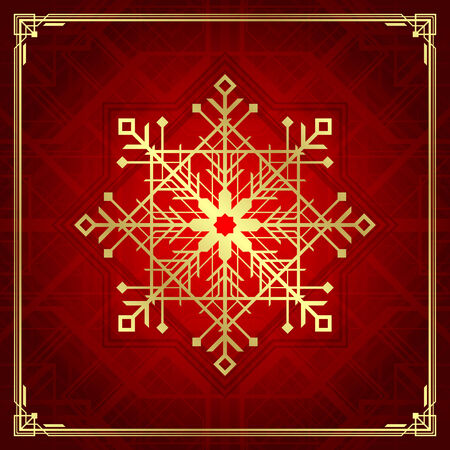 Christmas snowflake art deco styleのイラスト素材