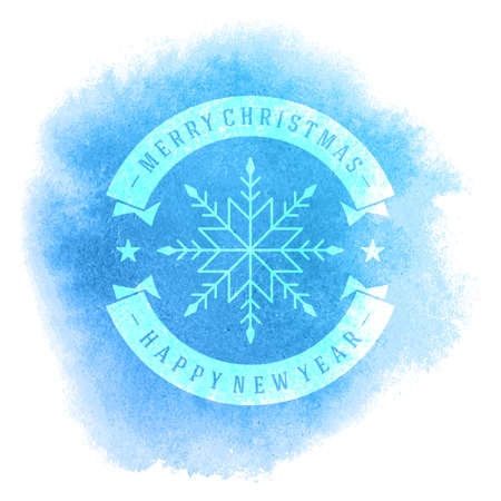 Christmas retro typographic and light with snowflakes. Merry Christmas holidays wish greeting card and vintage ornament decoration. Happy new year message. Vector background Eps 10のイラスト素材